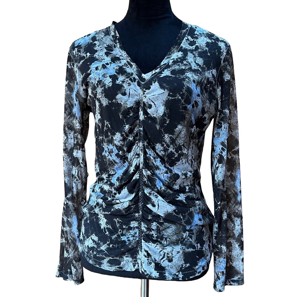Vintage silk Anne Klein center ruched Blouse‎ y2k 90s fairy grunge whimsigoth